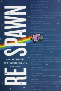Respawn: Gamers, Hackers, and Technogenic Life