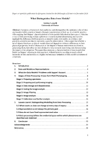 What Distinguishes Data from Models?