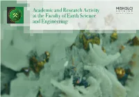 Academic and Research Activity at the Faculty of Earth Science and Engineering