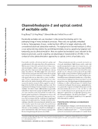 Channelrhodopsin-2 and Optical Control of Excitable Cells