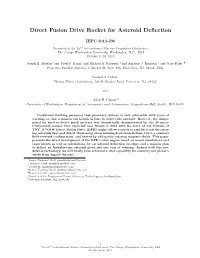 Direct Fusion Drive Rocket for Asteroid Deflection