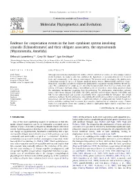 Evidence for Cospeciation Events in the Host–Symbiont System Involving Crinoids (Echinodermata) and Their Obligate Associates, the Myzostomids (Myzostomida, Annelida)