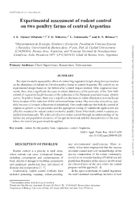 Experimental Assessment of Rodent Control on Two Poultry Farms of Central Argentina