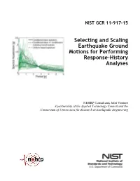 Selecting and Scaling Earthquake Ground Motions for Performing Response-History Analyses