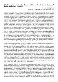 (St)Uttering Caste in Another Tongue: Acritique of Volte-Face in Sundaram’S Poetic and Political Ideologies Dr