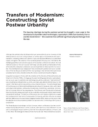 Transfers of Modernism: Constructing Soviet Postwar Urbanity