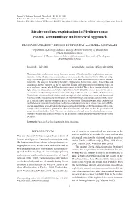 Bivalve Mollusc Exploitation in Mediterranean Coastal Communities: an Historical Approach