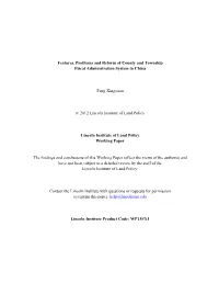 Features, Problems and Reform of County and Township Fiscal Administration System in China