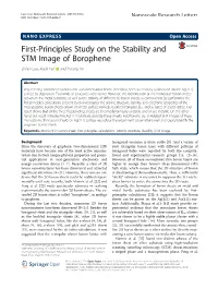 First-Principles Study on the Stability and STM Image of Borophene Zhifen Luo, Xiaoli Fan* and Yurong An