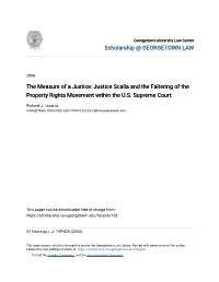 Justice Scalia and the Faltering of the Property Rights Movement Within the U.S