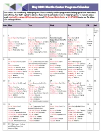 May 2021 Martin Center Program Calendar