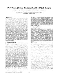 MC-Sim: an Efficient Simulation Tool for Mpsoc Designs