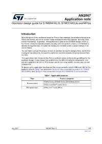 Oscillator Design Guide for STM8AF/AL/S, STM32 Mcus and Mpus
