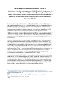 S&T Major Group Position Paper for the 2021 HLPF