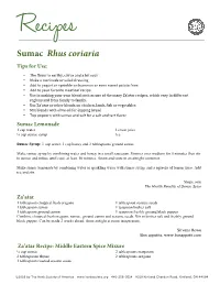 Sumac Rhus Coriaria Tips for Use