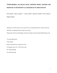 Titanite-Bearing Calc-Silicate Rocks Constrain Timing, Duration And
