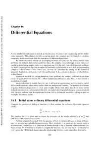 Chapter 16: Differential Equations