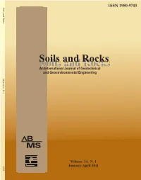 SOILS and ROCKS an International Journal of Geotechnical and Geoenvironmental Engineering Soils and Rocks Volume 34, N.1 2011 100 100