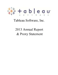 Tableau Software, Inc. 2013 Annual Report & Proxy Statement