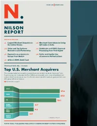 Top U.S. Merchant Acquirers the Six Largest Acquirers Ranked by Total Purchase Transactions Are Led by Chase and Fiserv