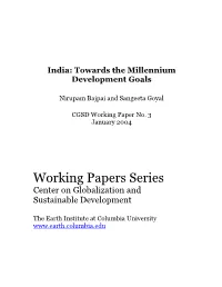 Working Papers Series Center on Globalization and Sustainable Development
