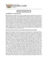 CLOSING DATE: 2 February 2018 Circular No 1 of January 2018
