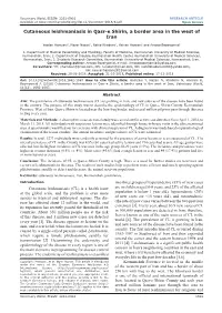 Cutaneous Leishmaniasis in Qasr-E Shirin, a Border Area in the West of Iran