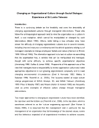 Experience at Sri Lanka Telecom