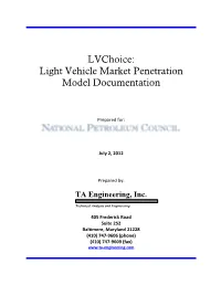 Lvchoice: Light Vehicle Market Penetration Model Documentation