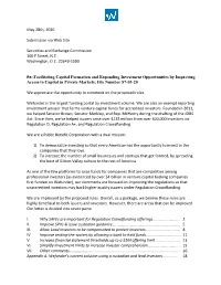 May 28Th, 2020 Submission Via Web Site Securities And