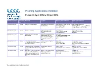 Planning Applications Validated