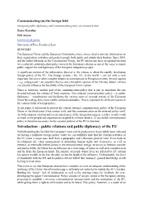 Public Relations and Public Diplomacy of the EU