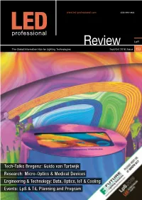 Review Lpr the Global Information Hub for Lighting Technologies Sept/Oct 2018 | Issue 69