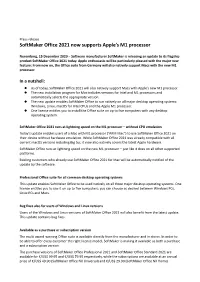 Softmaker Office 2021 Now Supports Apple's M1 Processor