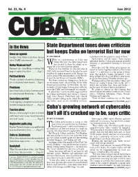 State Department Tones Down Criticism but Keeps Cuba on Terrorist