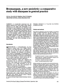 Study with Diazepam in Generalpractice