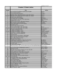 Chapter 21 Book Listing