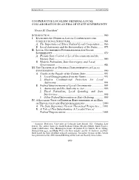 Cooperative Localism: Federal-Local Collaboration in an Era of State Sovereignty