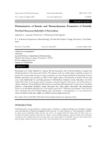 Determination of Kinetic and Thermodynamic Parameters of Partially