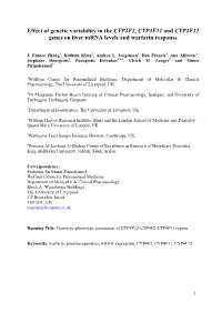 Effect of Genetic Variability in the CYP4F2, CYP4F11 and CYP4F12 Genes on Liver Mrna Levels and Warfarin Response