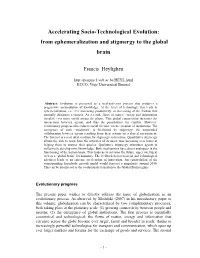 From Ephemeralization and Stigmergy to the Global Brain