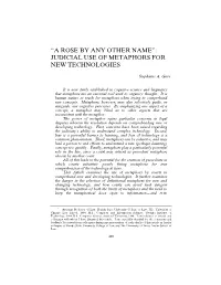 Judicial Use of Metaphors for New Technologies