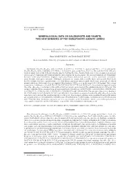 Mineralogical Data on Salzburgite and Paarite, Two New Members of the Bismuthinite–Aikinite Series