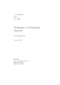 Techniques of Variational Analysis