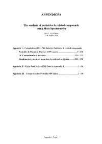 The Analysis of Pesticides & Related Compounds Using Mass Spectrometry