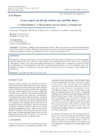 A Case Report on Chronic Massive Pre-Patellar Bursa