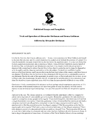 Address by Alexander Berkman