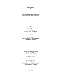 Characteristics and Models of Outdoor Recreational Travel