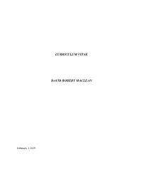 Curriculum Vitae David Robert Maclean