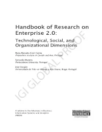 Handbook of Research on Enterprise 2.0: Technological, Social, and Organizational Dimensions